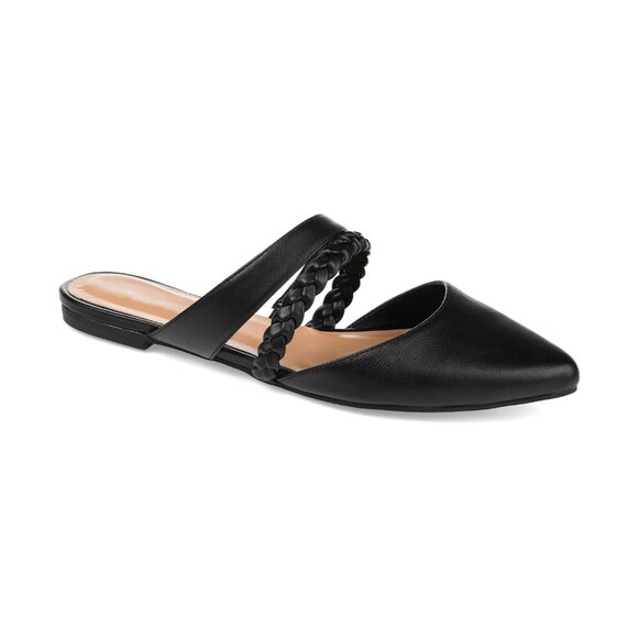 Journee Collection Women's Olivea Braided Slides Black Size 7.5M - Picture 1 of 5